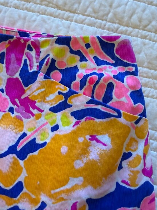 Lilly Pulitzer Marigold Brilliant Blue Catch Release Skort Gold Sz 8 Pocket Zip - Picture 6 of 6